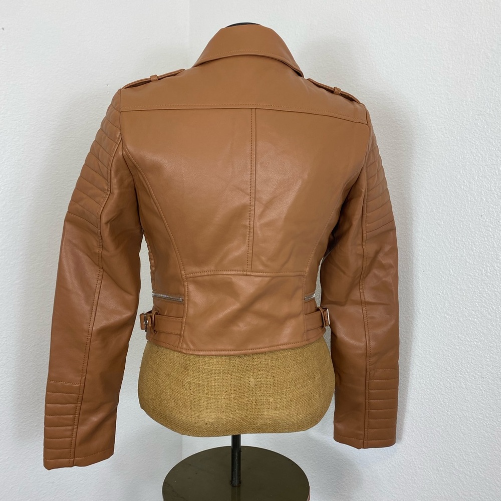 Azalea Wang Faux Leather Biker Jacket L Crop Quilted Detail Nordstrom Rack NWT - Picture 12 of 12